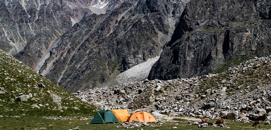 tenten in de Julische Alpen